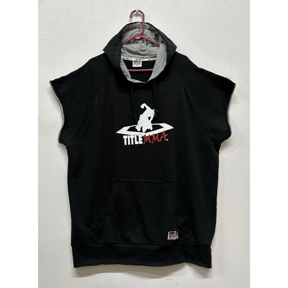 Title MMA/Boxing Fighting Sports men size XXL short sleeves black hoodie